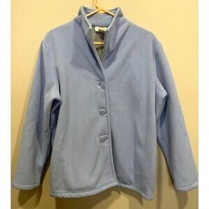 Talbots Fleece Powder Blue Shacket Button Up Everyday Casual Women's Sz 1X